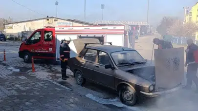 Kütahya Tavşanlı'da seyir halindeki araç yandı