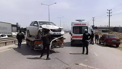 Bursa İnegöl’de zincirleme kaza : 1'i çocuk 5 yaralı