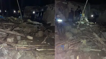 Van'da ahır çöktü : 56 hayvan telef oldu