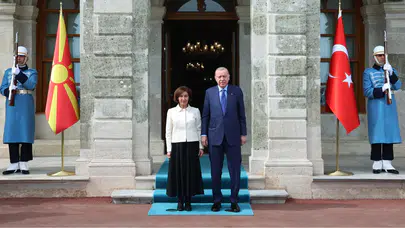 Cumhurbaşkanı Erdoğan, Kuzey Makedonya Cumhurbaşkanı Davkova ile görüştü