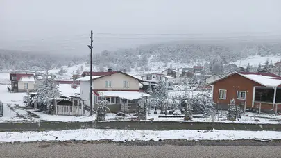 Çorum'da yüksek kesimlerde kar yağışı etkili oldu