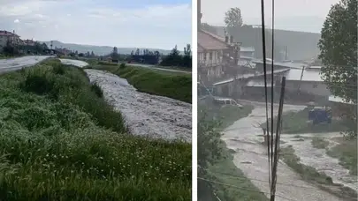 Ankara’da sağanak sonrası sel : Çubuk ve Polatlı’da dereler taştı, yollar sular altında kaldı