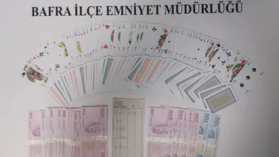 Bafra'da kumar baskını : 58 bin TL para cezası kesildi