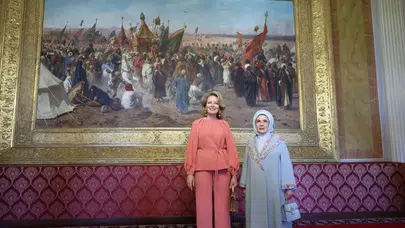 Emine Erdoğan , Belçika Kraliçesi Mathilde’yi ağırladı