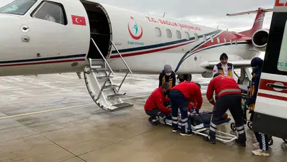 Ağrı’da kalp yetmezliği olan 6 yaşındaki çocuk uçak ambulansla Ankara’ya sevk edildi
