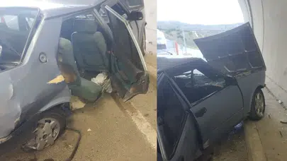 Malatya’da otomobil tünelde duvara çarptı : 3 kişi yaralandı