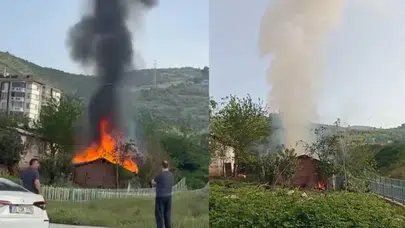 Kocaeli Derince'de tek katlı evde yangın
