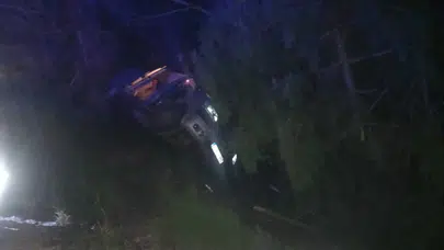 Bolu Mudurnu'da kontrolden çıkan otomobil devrildi : 1 yaralı