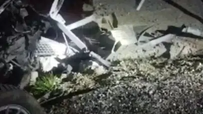 Konya'da elektrik direğine çarpan otomobilin sürücüsü yaralandı