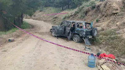 Aydın'da cip uçurumdan yuvarlandı
