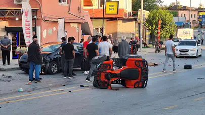 Mersin'de otomobil ile çarpışan ATV'nin sürücüsü yaralandı