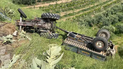 Manisa'da traktör uçuruma yuvarlandı : 1 kişi yaşamını yitirdi