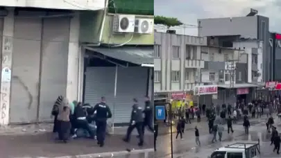 Adana'da kavga : Tekme ve yumruklar havada uçuştu