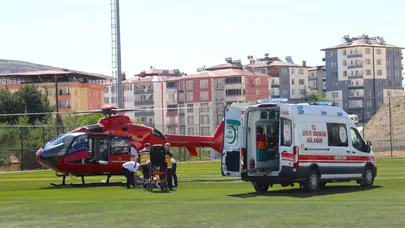Malatya’da solunum yetmezliği hastası için ambulans helikopter havalandı