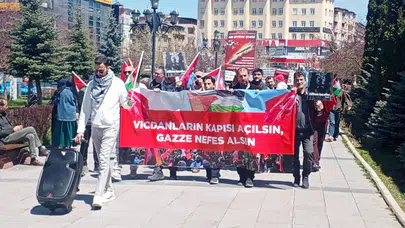 Erzurum’da sağlık çalışanlarından Gazze için 130. sessiz yürüyüş