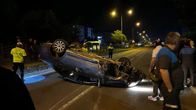 Bolu'da D-100 kara yolunda feci kaza : Burunları bile kanamadı