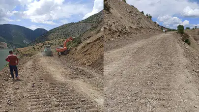 Elazığ'ın Gökdere-Beyhan sahil yolunda çalışmalar başladı