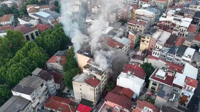 Fatih'te 5 katlı iş hanında yangın