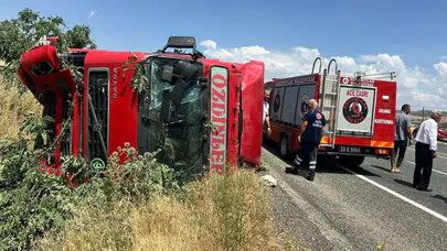 Elazığ’da tır devrildi : Sürücü yaralandı