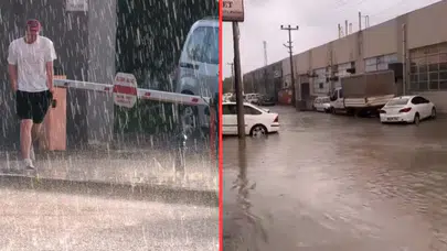 Bursa İnegöl'de sağanak yağış çilesi : Sokaklar göle döndü