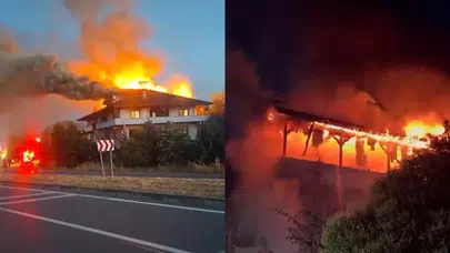 Sakarya'da 3 katlı müstakil evin çatısı alevlere teslim oldu