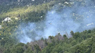 Antalya Kaş’ta orman yangını : Ekipler havadan ve karadan müdahale ediyor