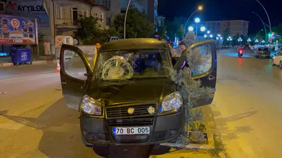 Karaman'da araç belediye işçisine çarptı : 2 kişi yaralandı