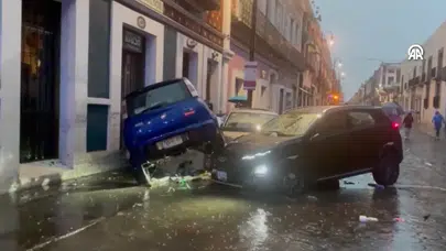 Meksika'nın Puebla eyaletinde sel meydana geldi