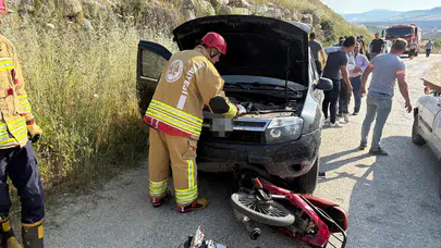 Manisa'da otomobil ve motosiklet çarpıştı : 1 kişi ağır yaralandı