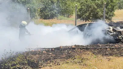 Şanlıurfa'da kaza : Otomobil şarampole devrilip alev aldı