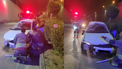 Hatay İskenderun'da kaza : Otomobil sürücüsü yaralandı