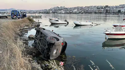 Samsun'da elektrikli araç kayalıklara devrildi