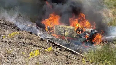 Kütahya'da takla atan otomobil alev topuna döndü : 1'i ağır 5 yaralı