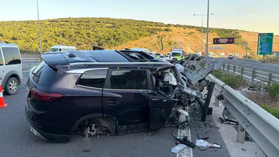 Kocaeli'de tanker ile çarpışan cip hurdaya döndü