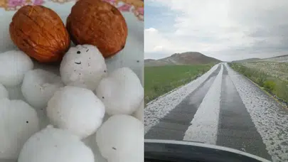 Van'da ceviz büyüklüğünde dolu yağışı etkili oldu