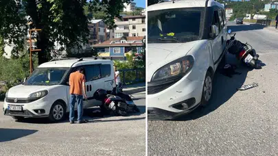 Zonguldak'ta motosiklet ile otomobil çarpıştı : 2 kişi yaralandı
