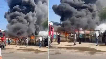 Bursa’da hurda deposu alevlere teslim oldu : Ekipler seferber edildi
