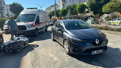 Muğla’da yaya geçidinde kaza : Yol vermek isteyen motosiklete otomobil çarptı