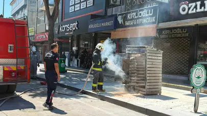 Antalya'da cadde üzerindeki elektrik trafosunda çıkan yangın söndürüldü