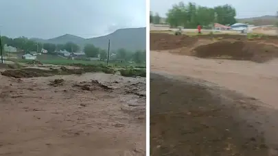 Van'ın Saray ilçesinde sağanak yağış sele neden oldu