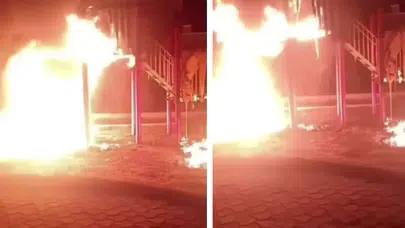 Hatay Arsuz'da çocuk parkı kundaklama iddiası : Oyun alanı küle döndü