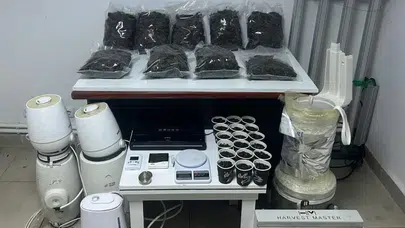 Balıkesir'de uyuşturucu serasına çevrilen evlere baskın
