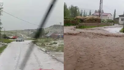 Sivas'ta dolu ve sağanak yağış etkili oldu