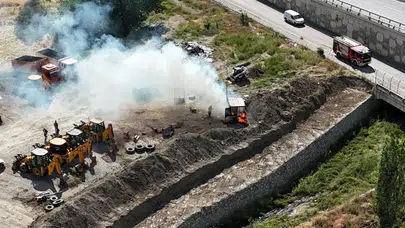 Ankara'da inşaat alanında konteyner patladı