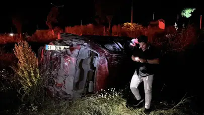 Bolu'da defalarca takla atan otomobil hurdaya döndü : 2 yaralı