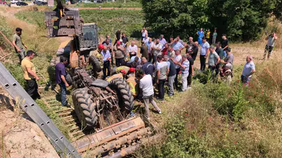 Bursa İnegöl’de traktör köprüden düştü