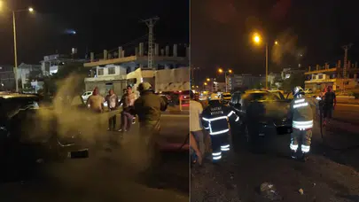 Hatay Belen'de otomobil yandı