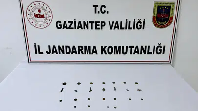 Gaziantep'te tarihi eser operasyonu : 19 adet sikke ve objeler ele geçirildi, 1 gözaltı