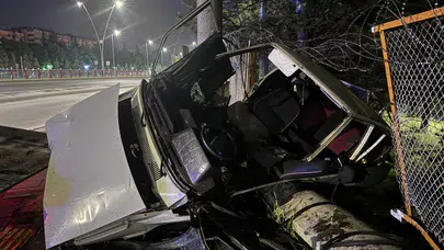 Kayseri'de kaza : Otomobil bahçeye uçtu, 3 yaralı