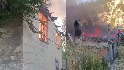 Denizli Çameli'de yangın : Ev kullanılamaz hale geldi